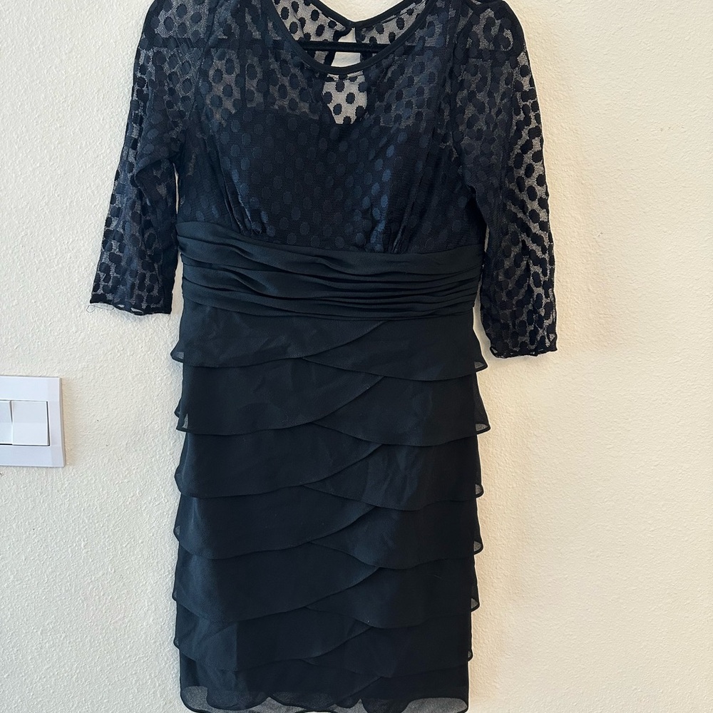 Jessica Howard Black Layered Lace Dress